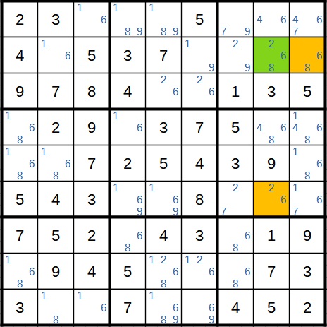 Beispiel 2_2 XYZ-Flügel in Sudoku